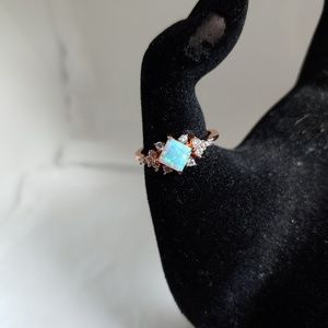 Rose Goldtoned Celestial Ring with Opal Stone